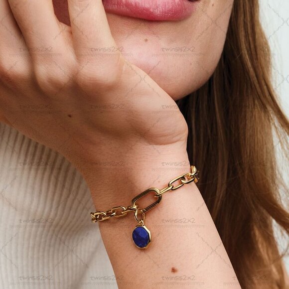 Pandora Blue Engravable Mini Medallion Charm - Picture 7 of 7